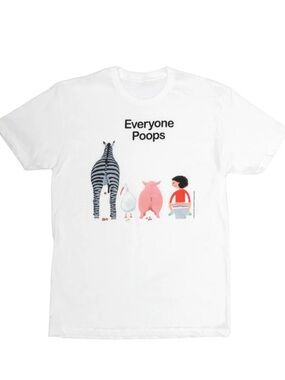Out of Print White Tee with Multicolor Illustration. 🧒🏼 👦🏻